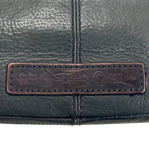 Vintage Fossil 1954 Black‎ Supple Pebbled Leather Shoulder Bag 75082 - Picture 4 of 13
